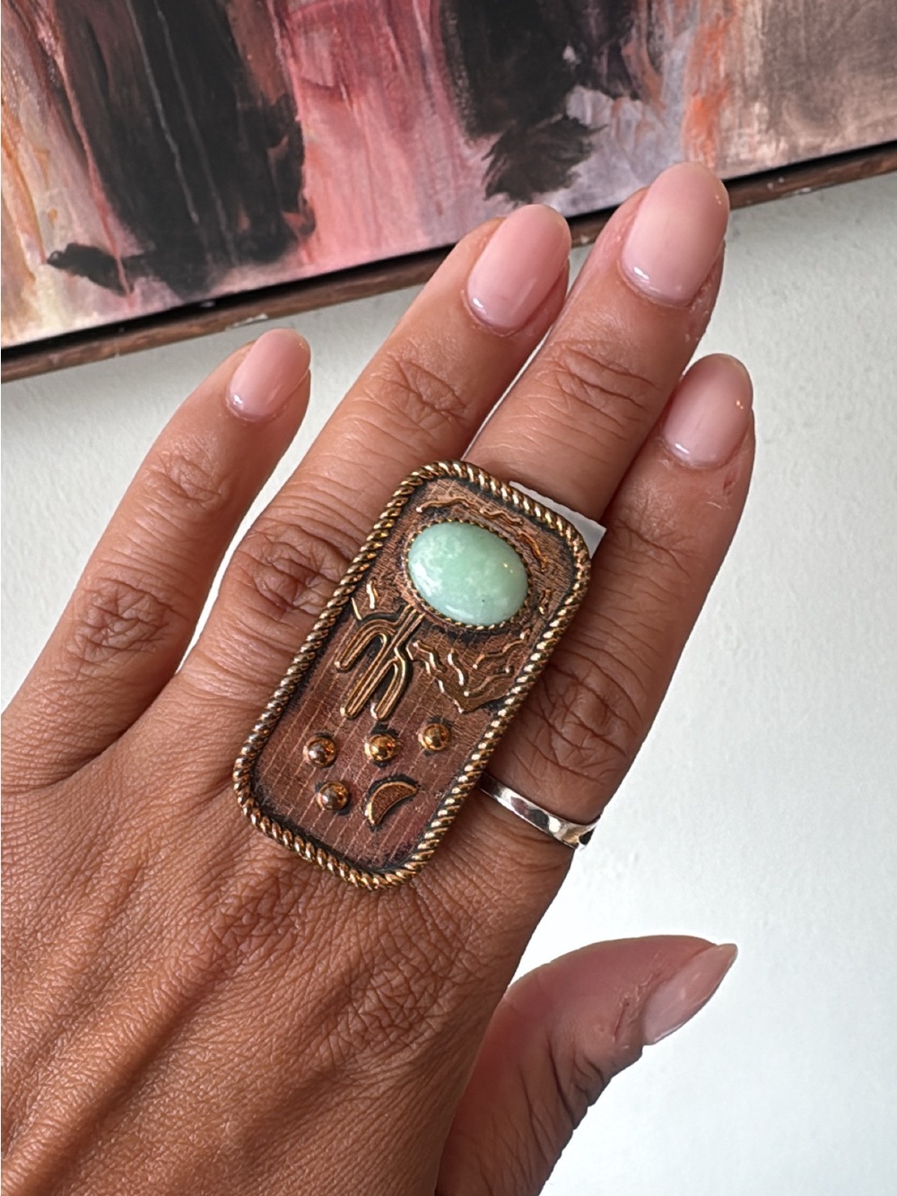 PORTRAIT COPPER RING WITH Paloma stone